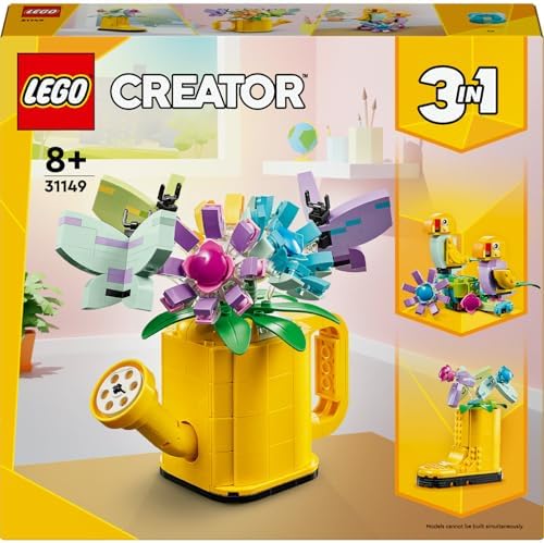 LEGO Creator 3’ü 1 Arada Sulama Kabında Çiçekler 31149-8 Yaş ve Üzeri Çocuklar için Çizme ve Kuş Modeli Seçenekleri İçeren Yaratıcı Oyuncak Yapım Seti, Doğum Günü Hediyesi Fikri (420 Parça) - Görsel 3