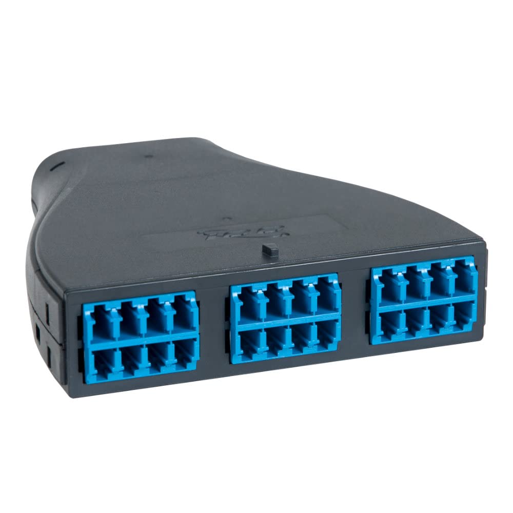 ICC LC MPO Fiber Optic Cassette, OS2 Singlemode 9/125, 24 Fiber, Plug and Play Module with Blue LC Adapters, MPO to LC Conversion Fiber Patch Panels