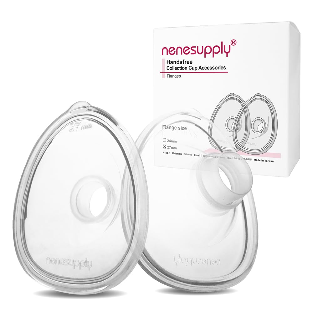Nenesupply 27mm Silicone Flanges Breastshields for Handsfree Wearable Collection Cups Work with Nenesupply Handsfree Wearable Collection Cups Only. Made of Food Grade Silicone. Gentle on Delicate Skin