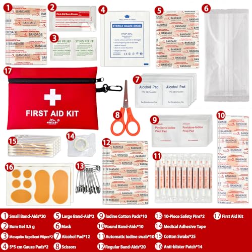 152 Piece Small First Aid Kit, Travel Size First Aid Kit TSA Approved, International Travel Essentials, Hiking Med Kit for Backpack - Image 4