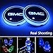 2pcs LED Car Cup Holder Lights For GMC, 7 Colors Changing USB Charging Mat Luminescent Cup Pad , Interior Atmosphere Lamp