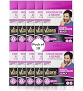 VCare Black Moustache and Beard Shampoo Hair Color for Men | Only 5 Minute Hair Coloring Kit | Lo...