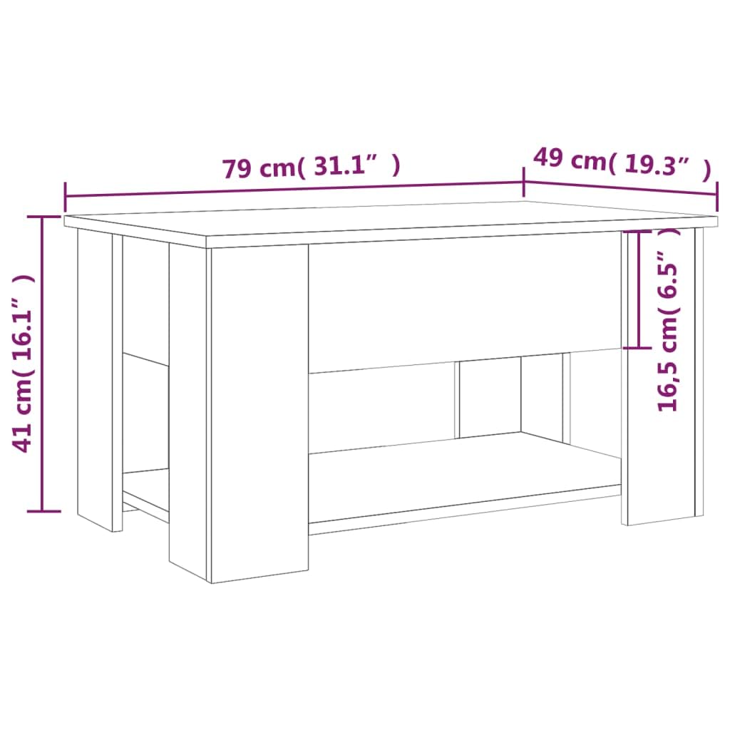 Table Basse Blanche Brillante VidaXL - 79x49x41 Cm - Bois D'ingénierie (Neuve)