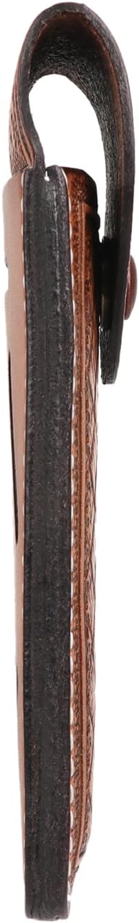 Tourbon Genuine Leather Cell Phone Holster for Belt, Magnetic Closure Phone Pouch Case for iPhone 17 16 15 14 13 Pro, Samsung Galaxy S24 S23, EDC Leather Belt Loop Cell Phone Holder for Men, Brown
