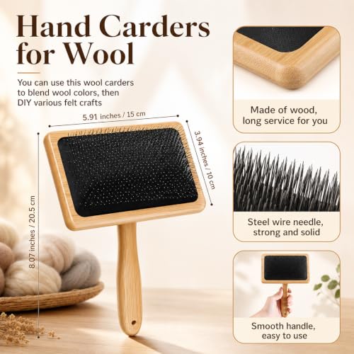 Image of Tessco for you 2 Pcs Extra Large Wool Carder Brush for Needle Felting