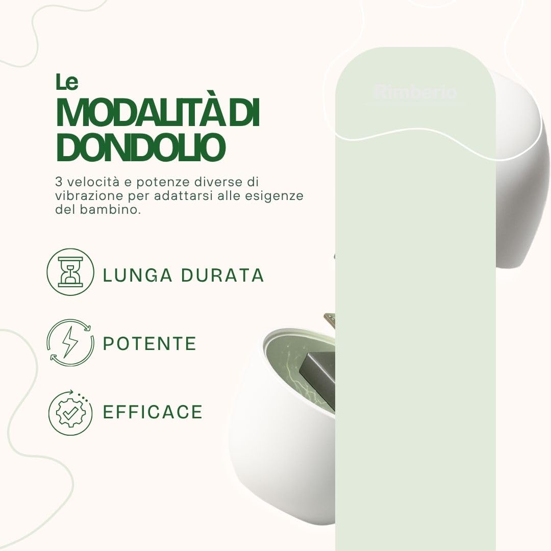 Hello Hippo - Dondolo elettrico - Aiuto per dormire per bambini -ricaricabile USB-C- Baby Rocker- 3 velocità - adatta a tutti i passeggini e passeggini – silenzioso, compatto e portatile