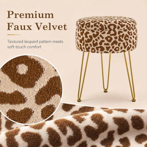 Image of Ottomans Round Ottoman with Storage Footstools Vanity Chair
