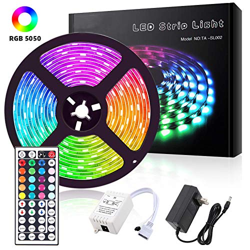 ALFLASH Striscia LED 5M 16.4FT RGB Musica Strisce IP65 impermeabile Impermeabile Flessibile/Accorciabile/Divisibile/Collegabile Nastri Led 24W 5 Metri di Luci Colorate Decorative Esterno (5M/16.4FT)