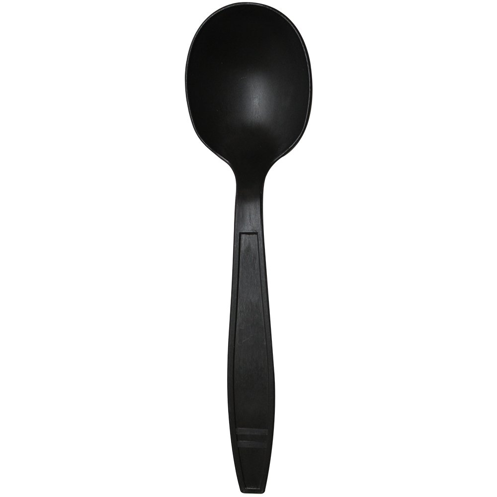 Karat Earth KE-U2022B Bio Based Heavy Weight Soup Spoon - Black (Case of 1000)