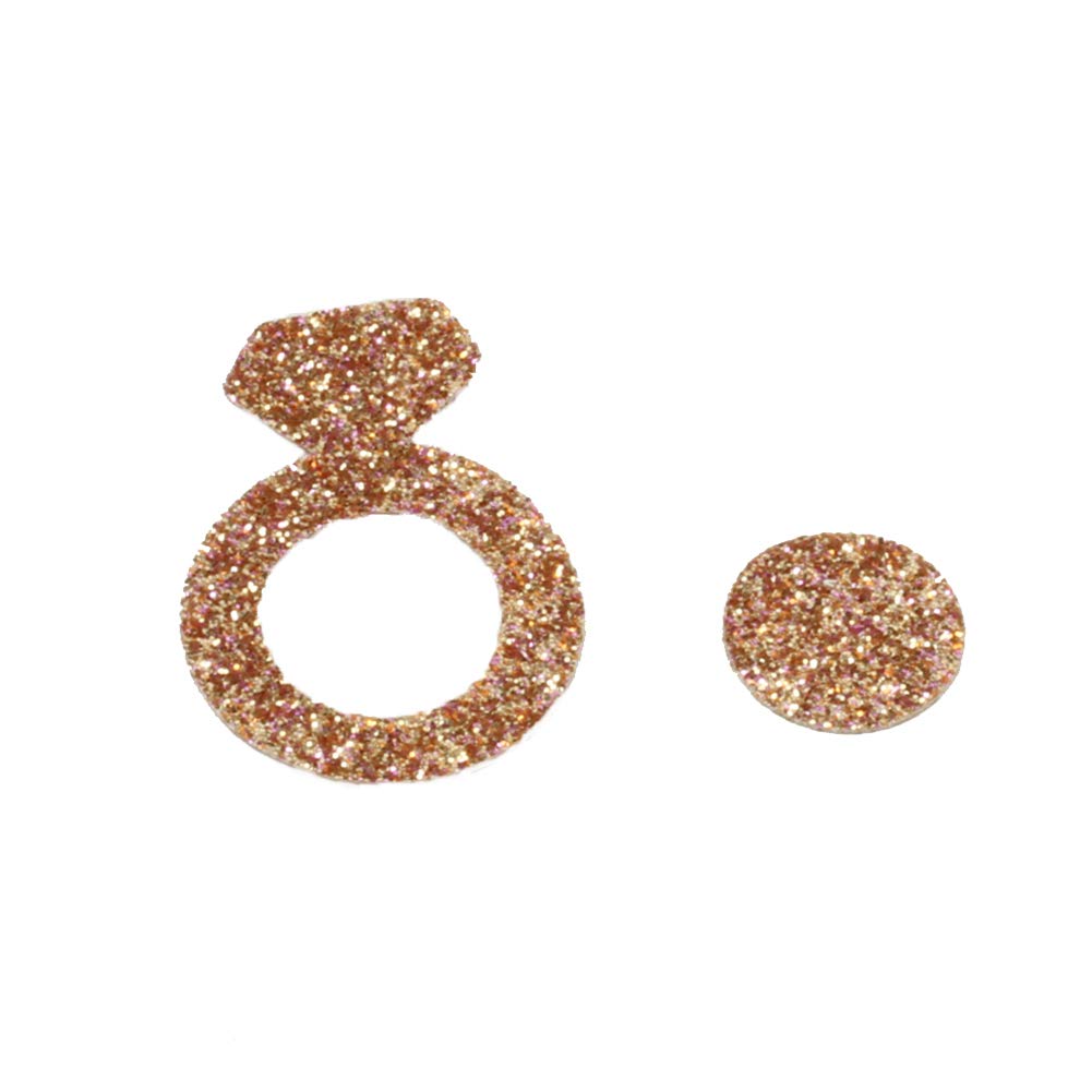 Andaz Press Real Glitter Confetti Rose Gold Glitter Diamond Ring, Paper Party Confetti 100-Pack, Proposal Ideas, Table Scatter, Bridal Shower, Bachelorette Hen Party Decor, Miss to Mrs.
