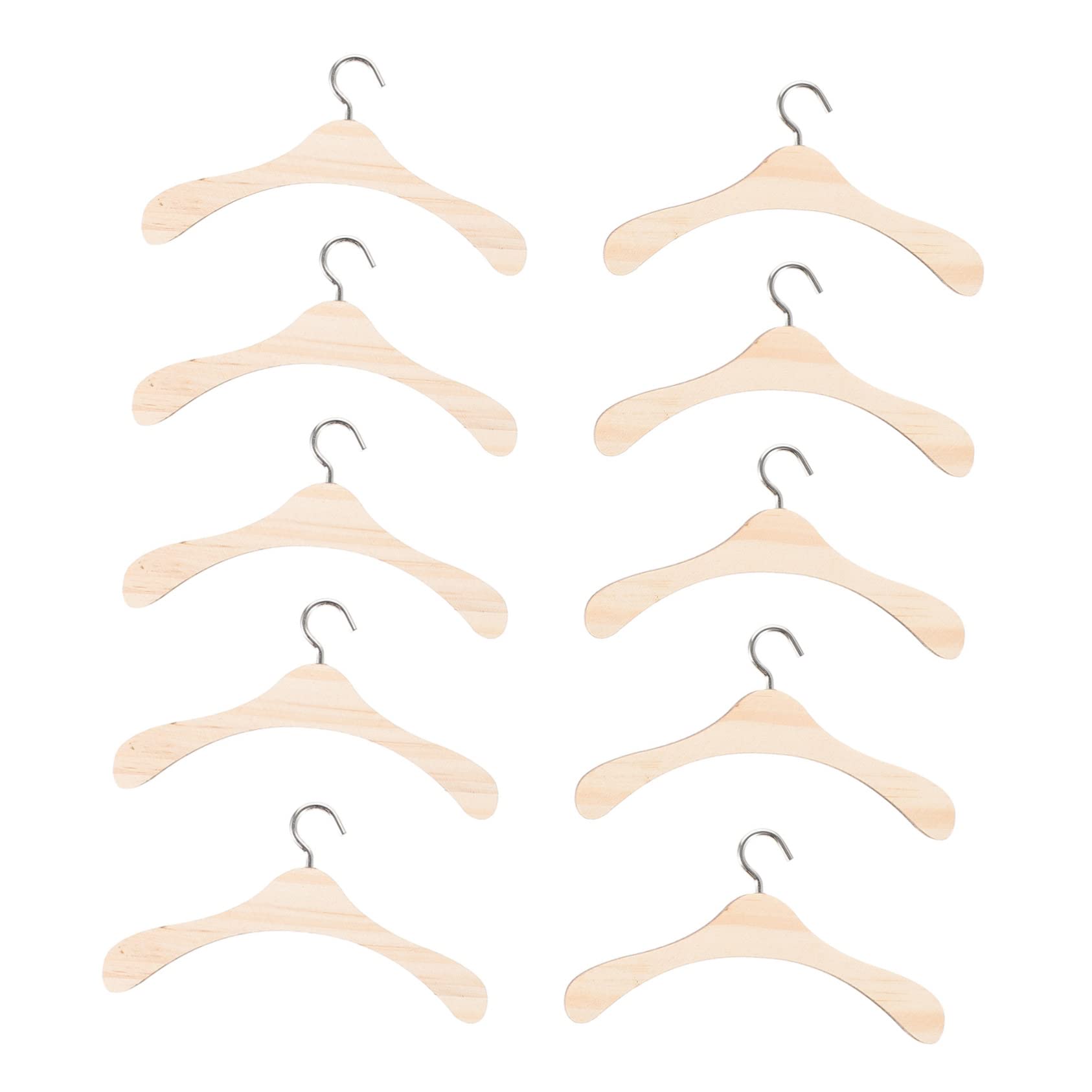 JOINPAYA 20pcs Wooden Doll Clothes Hangers for Doll House Miniature 12cm Thin Hangers Made of Wood and Boys and Girls