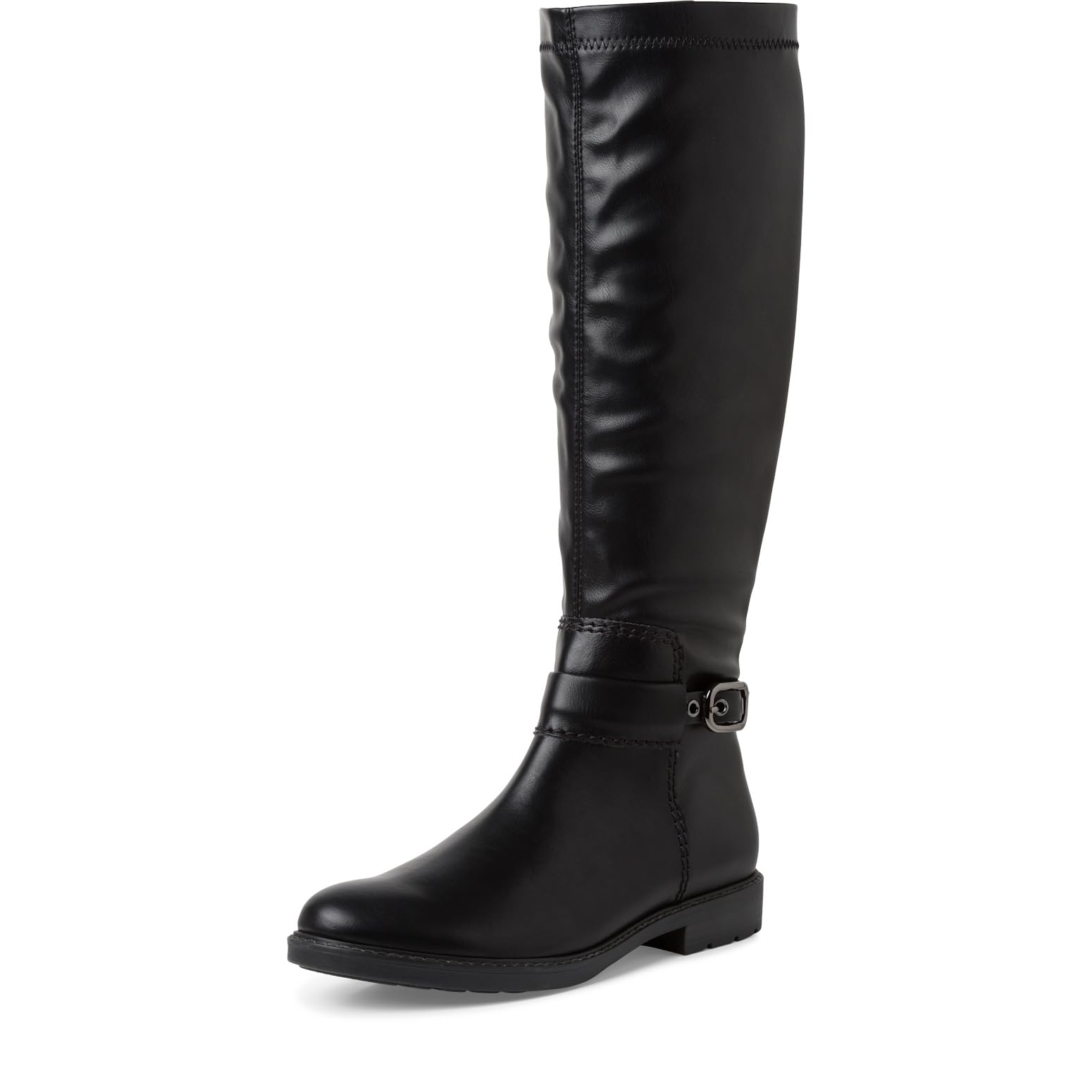 MARCO TOZZI Women's Overknee Boots Flat with Zip, black, 4 UK