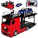 Bburago Mercedes-Benz Actros 2545 Rot Autotransporter LKW Zugfahrzeug mit Renault Captur Blau 1/43 Modell Auto mit individiuellem Wunschkennzeichen