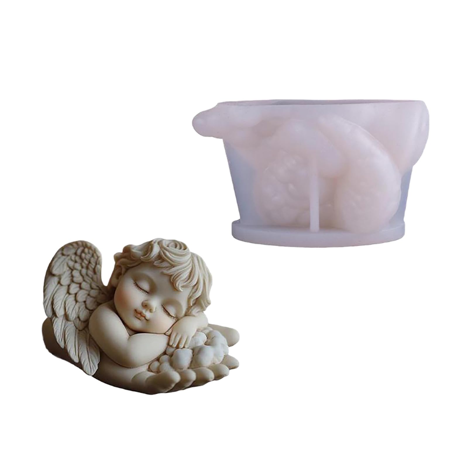 hogtnd Reusable Silicone Mould for Sleeping Angel Candle Decorations and Art with Easy Use, Food Grade Silicone