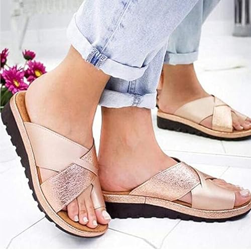 Yytcsjz for Women Summer Big Toe Bone Correction Sandals, Bunion Corrector Orthotic Sandals, with Arch Support Toe Straighten Shoes, Casual Walking Wedges2