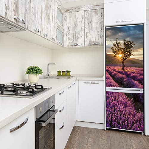 Cubierta decoración sala de estar vinilo autoadhesivo refrigerador lavanda 70x190 cm 4