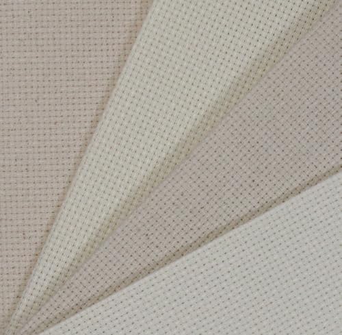 Image of KCS 4 /6 pc of 12 inch x 18 inch 30cmx45cm 16CT Counted Cotton Aida Cloth Cross Stitch Fabric (Cream+Oatmeal, 4 pc)