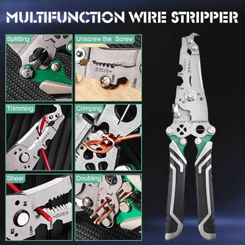 18 in1Foldable Wire Stripper Tool,Multifunctional Wire Stripper Crimper Cable Cutter Pliers,Wire Cutters Electrical,Electricians Tools,Electricians Pliers,Electrical Wire Cutters Cable Stripping Tool - Image 2