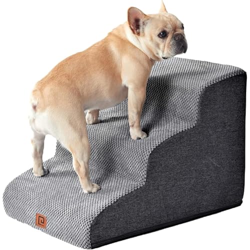 Vlwm犬用階段、踏み台、ペット用階段、ドッグステップ、滑り止め、安定、取り外し可能、洗える、小型犬に最適