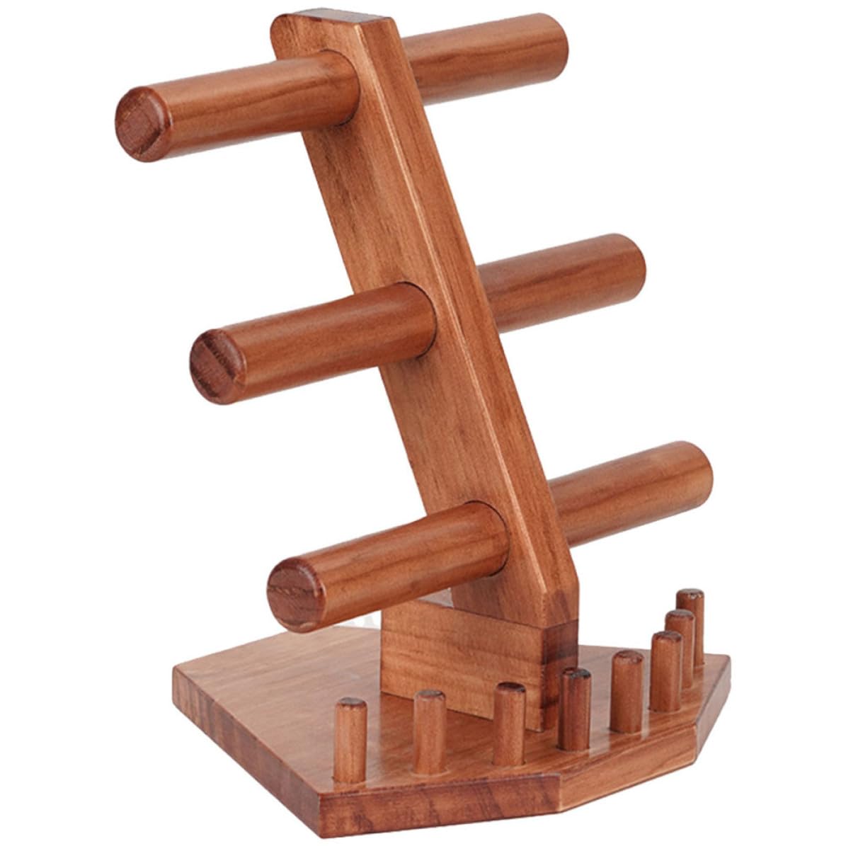 Espositore Superficie Liscia in Legno a 3 Livelli Vintage per Braccialetti Marrone, Organizer Multifunzione per Orologi e Gioielli per Negozi e Banconi