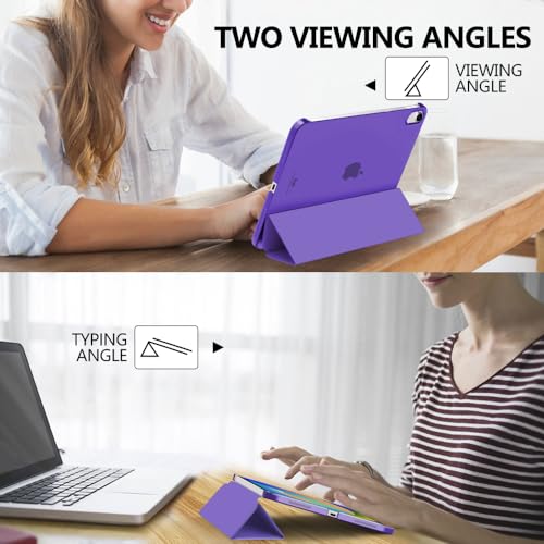 Image of MoKo for iPad (A16) 11th Generation Case 11 Inch 2025, iPad 10th Generation Case 10.9 Inch 2022, Slim Stand Hard PC Translucent Back Shell Smart Cover, Support Touch ID, Auto Wake /Sleep, Purple Violet | 2025