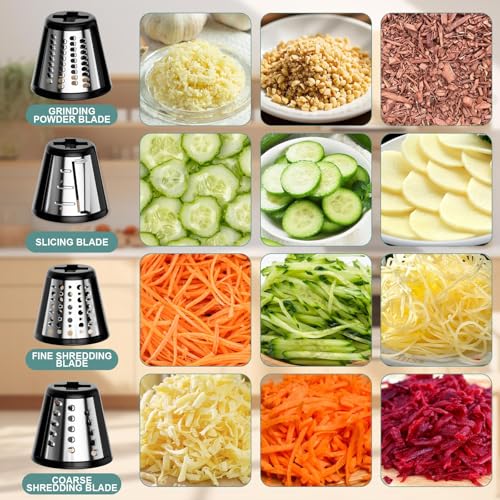 Image of Slicer Shredder Attachment for Kitchenaid Stand Mixer, Salad Machine with Vegetable Slicer, Salad Maker, Food Slicers Cheese Grater Attachments for Kitchenaid Mixer Dishwasher Safe, Black