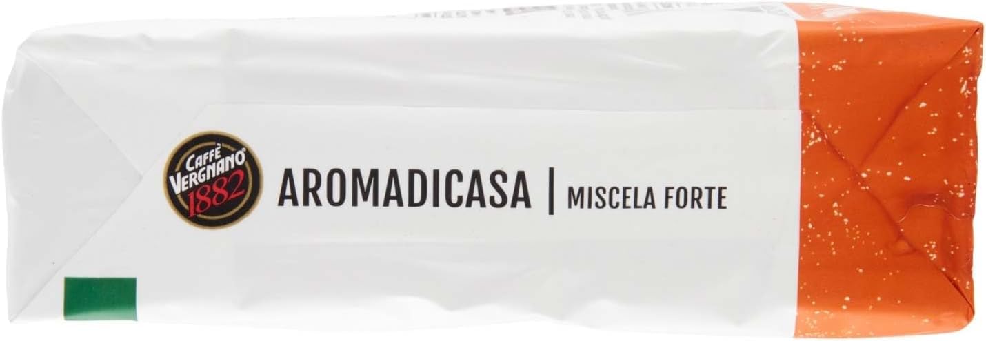 Caffè Vergnano 1882 Aromadicasa - Café molido Moka 8 x 250 g | Miscela Forte | Intensidad 9/10 | Tostado lento | Sabor decidido y persistente | Made in Italy + Italian Gourmet Polpa 400g