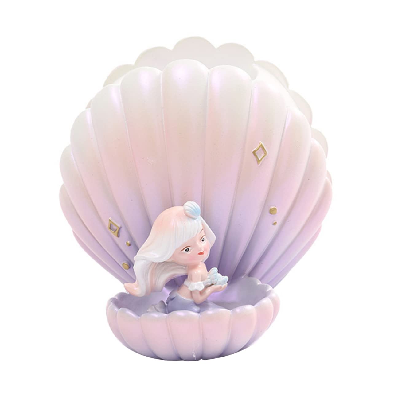 OHPHCALL1pc Mermaid Shell Pen Holder Table Trays Ocean Stationery Organizer Brush Holder Makeup Organizer Toothbrush Holder Decor Makeup Brush Cup Pink Office Shell-shaped Resin