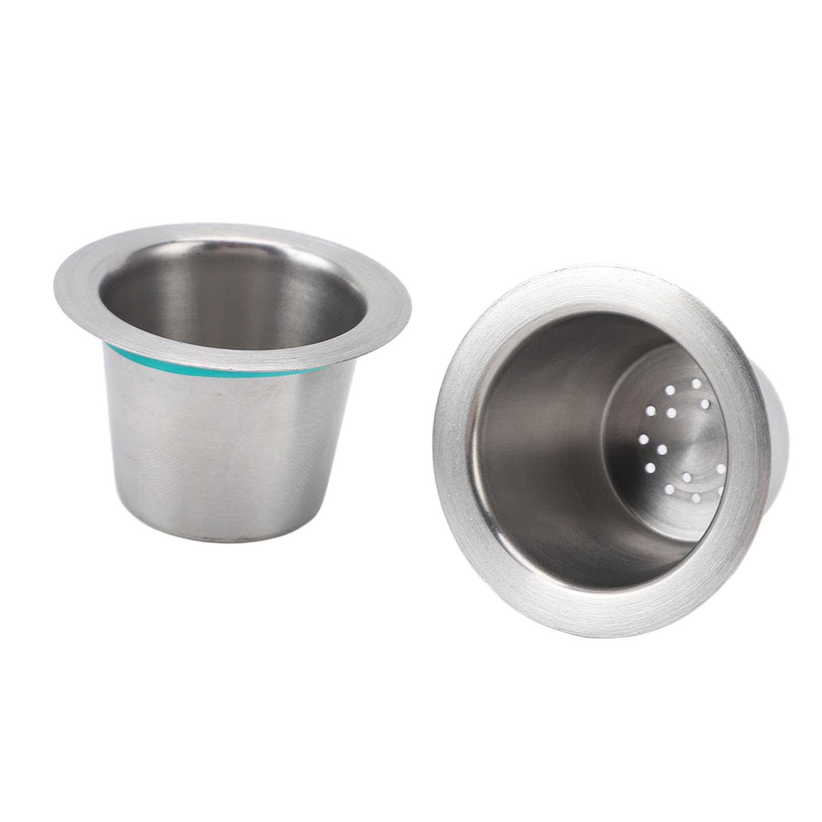 Taza de cápsulas de café recargables, cápsulas de café reutilizables de acero inoxidable con tapas de papel de aluminio, 10 Uds.