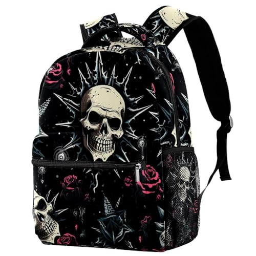 Sac à dos de voyage punk foncé multicolore style alternatif taille unique