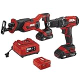 SKIL 2-Tool Combo Kit: 20V Drill Driver and Reciprocating Saw, Includes Two 2.0Ah Lithium Batteries, PWRAssist USB Charging Adapter and One Charger - CB739401
