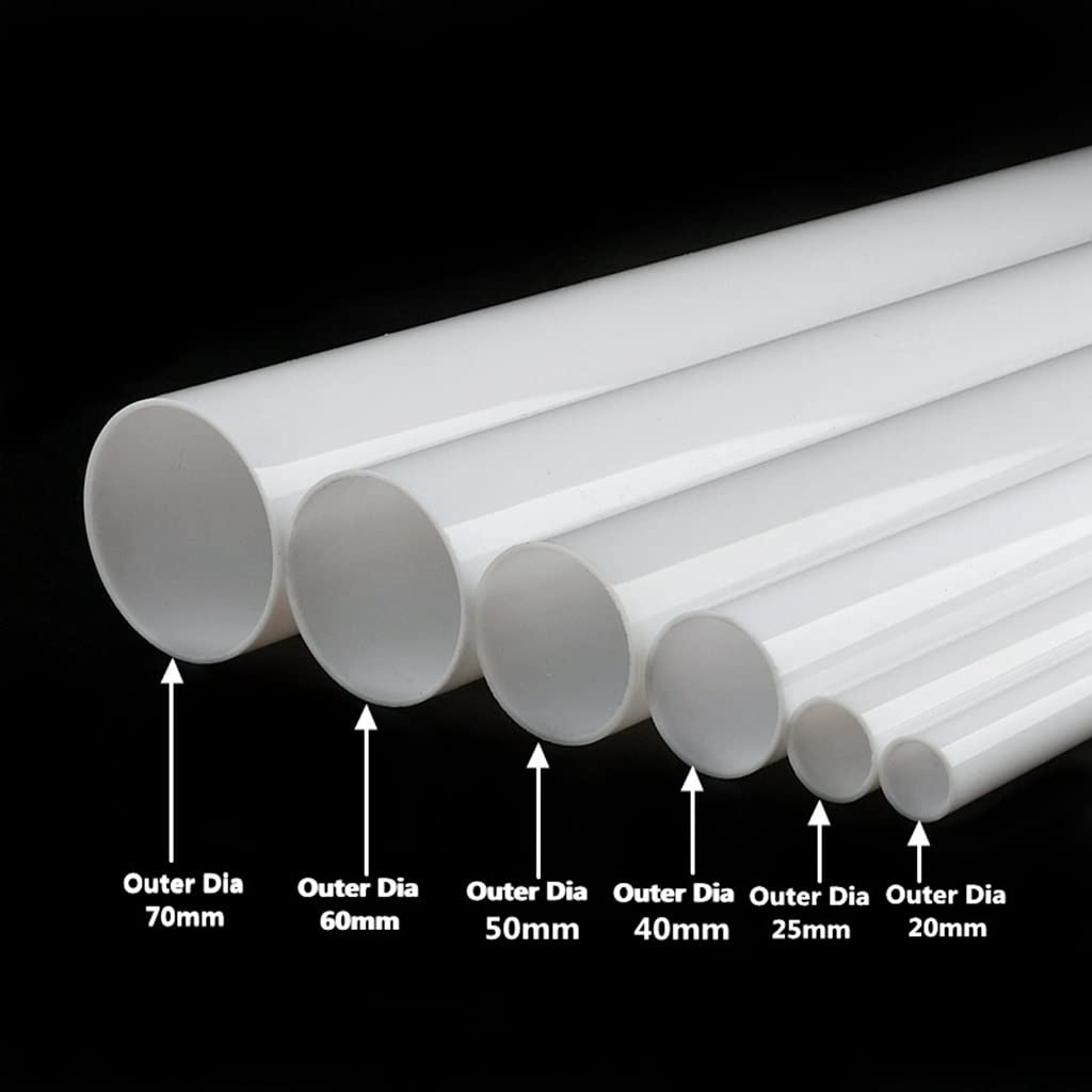 Rura sztywna okrągła PVC, Rury okrągłe z PVC sztywne do lamp ogrodowych, abażurów, akcesoriów akwarystycznych, węży ogrodowych DIY, 1 szt.(25cm O.d 50mm)