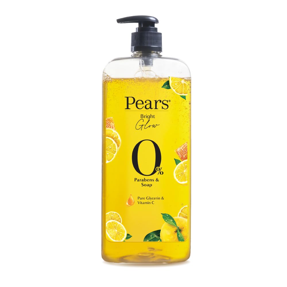 Pears 98% Pure Glycerin Bright Glow Body Wash with Vitamin C and 0% Parabens & Soap for a Bright Glow, 750ml