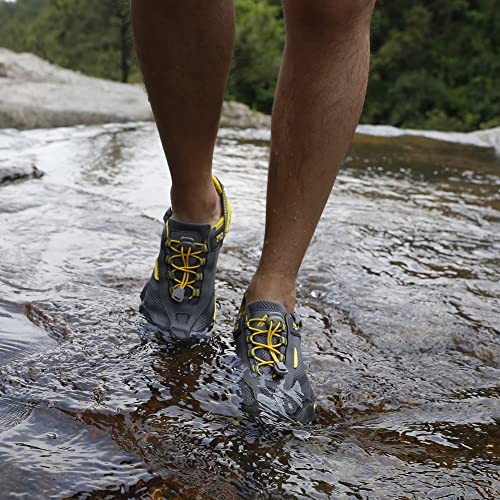 Humtto Mens Womens Hiking Sandals - Summer Non-Slip Trail Outdoor Sandals Closed Toe Walking Water Shoes Water Athletic Aqua Shoes 10.5 Grey #TOP6