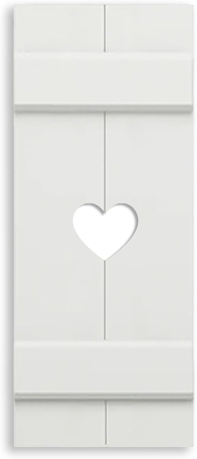 Exterior Cottage Shutter board and batten Heart-Sold Individually (Width: 11.5, Height: 31.5)