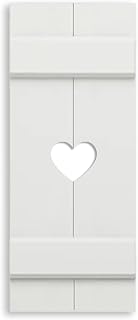Exterior Cottage Shutter board and batten Heart-Sold Individually (Width: 14.5, Height: 54.5)