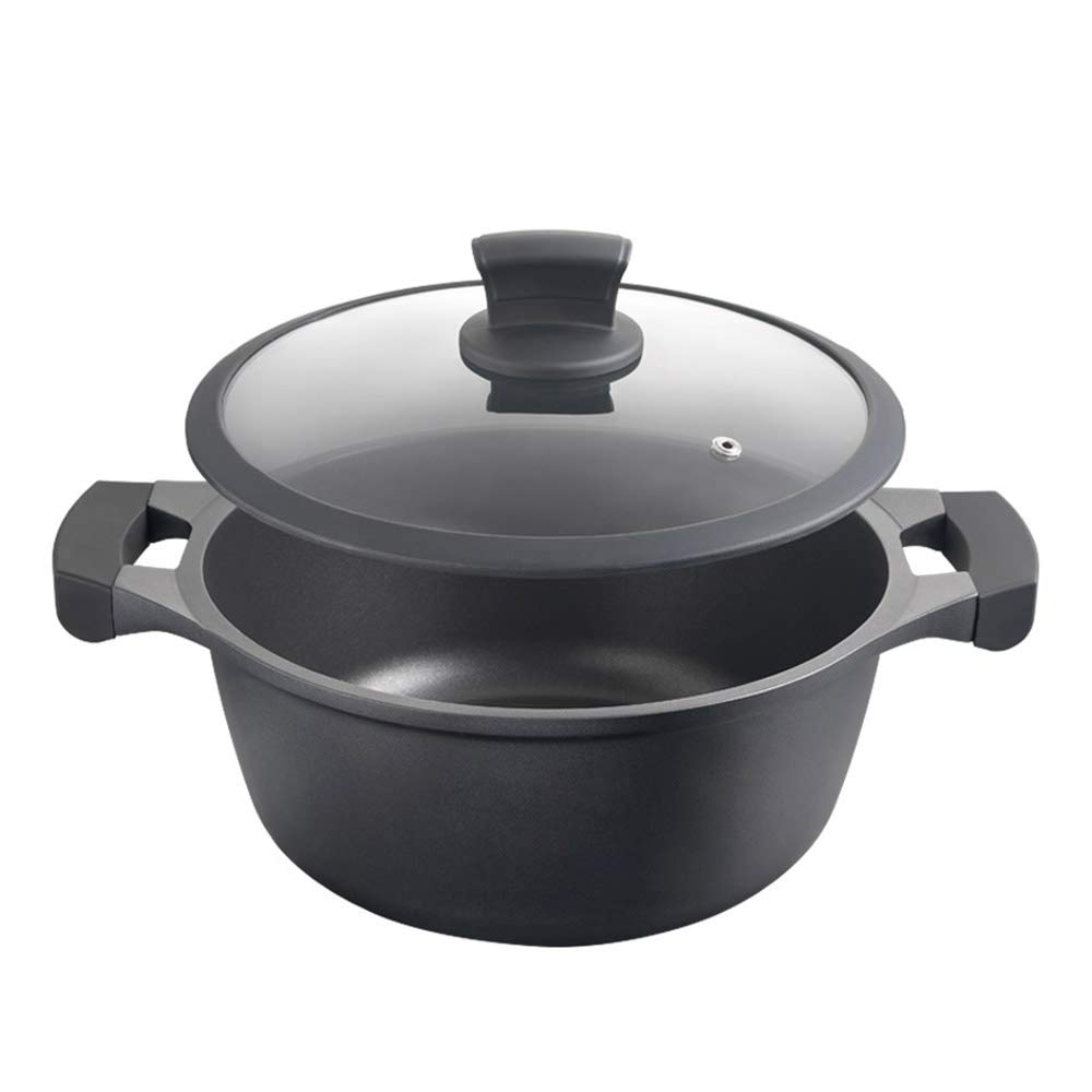 Metaltex XPERT-Cacerola Alta Aluminio Fundido, 28 cm, Antiadherente ILAG 3 Capas, Full Induction válido para Todo Tipo de cocinas, Negro, 28 CMS
