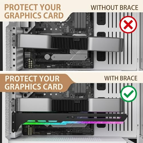 Image of ZORBES ARGB Metal GPU Support Bracket Anti-Sag Graphics Card Holder with Adjustable Height, 5V 3Pin Addressable RGB Lighting Sync, GPU Stand Brace for PCIe Protection & Gaming PC