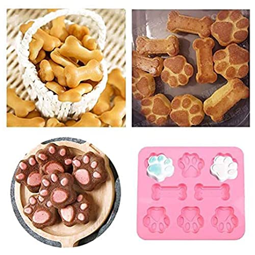 Molde para helado de silicona huella de perro 4 pcs miniatura 6