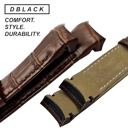 Image of DBLACK ''TST2'' Premium Leather Watch Strap, Bamboo Pattern Design Watch Band / / Compatible with Tissot Couturier 1853 & Other Models, Full-Padded Curved Watch Belt (Choose Your Size & Color)