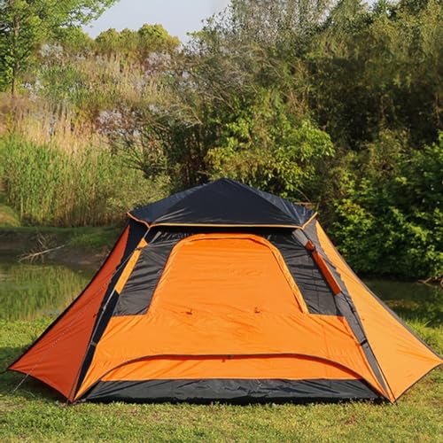 Carpa de camping ligera para 5-8 personas color naranja miniatura 3