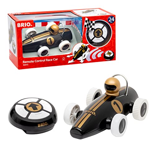 BRIO 30443 RC Rennwagen Schwarz/Gold - Stylisher Rennwagen mit kindgerechter und intuitiver Fernbedienung - Empfohlen f&uuml;r Kinder ab 2 Jahren