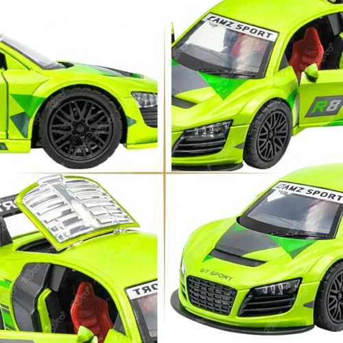 Image of toyco Au-di R8 Toy Car for Kids | Pull Back Unbreakable Small Cars | Openable Doors, Smooth & Shiny Edges |1:36 Scale | Mini Gift Toys for Boys and Girls Age 3+ | (R8 car)
