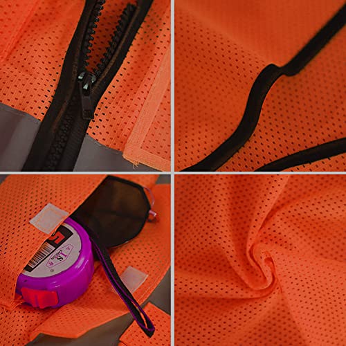 Image of XIAKE Reflective Safety Vest for Men & Women High Visibility Class 2 Vest with Pockets Meets ANSI Standards