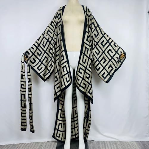 Summer Silk feeling beach cover up Women Cardigan Boho African Holiday party long Sleeve Robe kimono Kaftan3