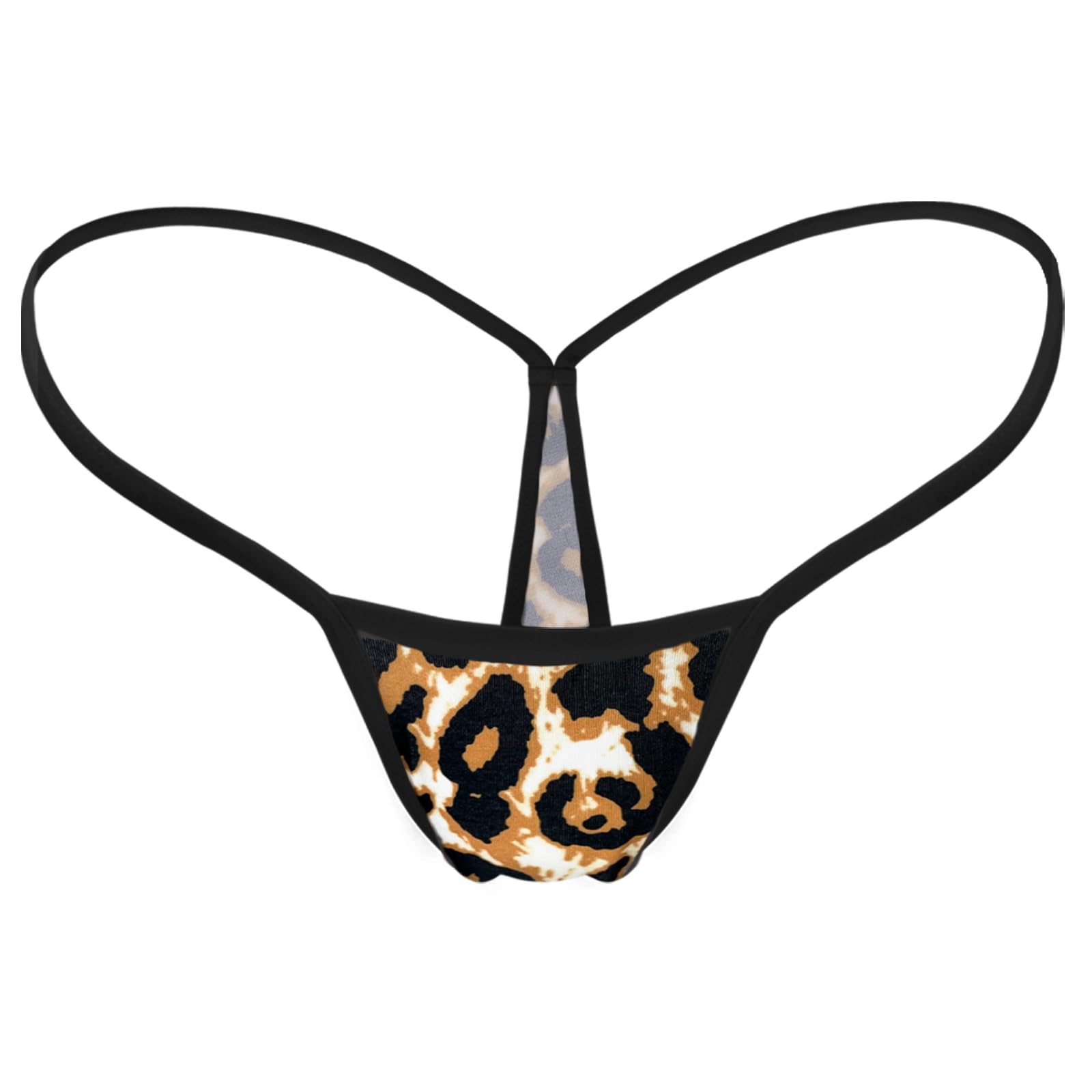 Women's Low Rise G String Thong Underwear Leopard Seamless Micro Back No Show Bikini Panties