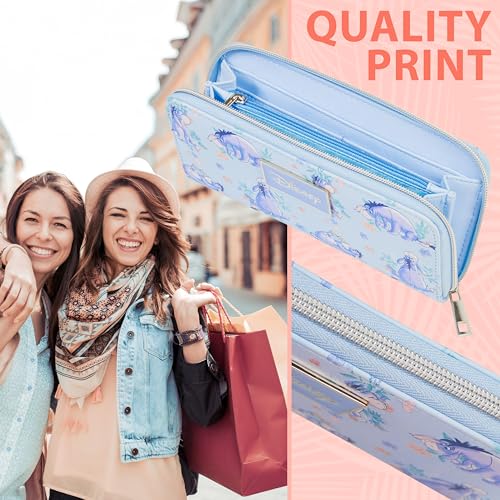 Disney Eeyore Wallet Purses for Women, Teens, Card Holder, Coin Purse, Travel Wallet, Cute Zipper Long Clutch Accessory, Gifts for Women3