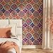 Yzogbry Vintage Yellow Purple Blue Moroccan Peel and Stick Wallpaper Wall Decor Self Adhesive Wall Paper Stick on Easy Peel Off Contact for Renter Apartment