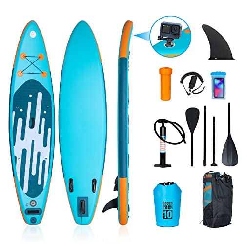 YU YUSING Planche de Stand up Paddle Board Gonflable de 320/330cm, Idéale pour Les Débutants avec Pagaie, Pompe, Sac à Dos ISUP, Laisse, Kit de Réparation, Sac étanche de Qualité Supérieure Cover