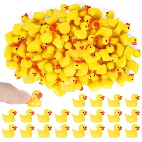 SEPVEL 42 Pcs Mini Ducks Yellow Resin Ducks and Figures Miniature Tiny Ducks for Decoration Miniature Garden Landscape Gardens Bonsai Hidden Game Fish Tanks and Aquariums